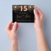 Haushalt für schwarze Glitzer in Quinceanera Save  Flyer (Gruppe)