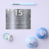 Haushalt für silberne Glitzer in Quinceanera Save Flyer (Einzeln)