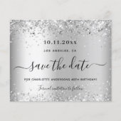 Haushalt für Silberne Glitzer Save the Date Flyer (Vorne)