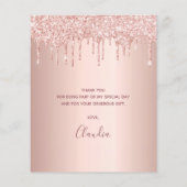 HAUSHALT Geburtstag 50 Rose Gold Glitzer vielen Da (Rückseite)