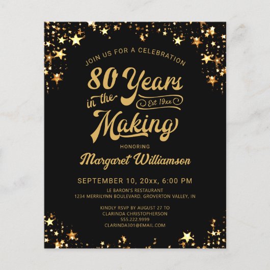 Haushalt Geburtstag 80 Jahre im Rahmen der Einladu (Vorderseite)