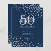 Haushalt Geburtstag Glitzer Confetti Silver Navy (Vorne/Hinten)