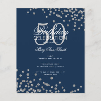 Haushalt Geburtstag Glitzer Confetti Silver Navy
