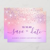 Haushalt Geburtstag Regenbogen Glitzer rosa Save t (Vorne/Hinten)