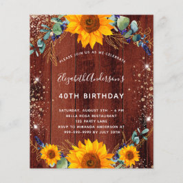 Haushalt Geburtstag Sonnenblume rustikal braunes H