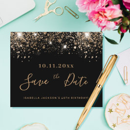 Haushalt Geburtstagsschwarzer Glitzer Save the Dat