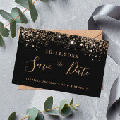 Haushalt Geburtstagsschwarzer Glitzer Save the Dat