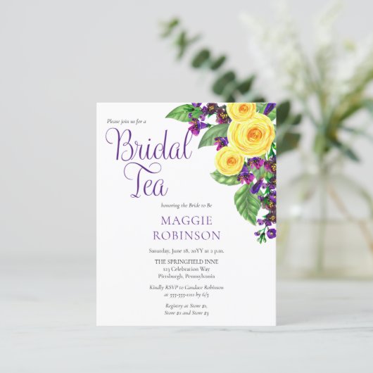 HAUSHALT Gelbe Rosen Violets Boho Blumenstrauß Tee (Stehend Vorderseite)