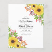 HAUSHALT Gelbe Sonnenblumen Einladung (Vorderseite)