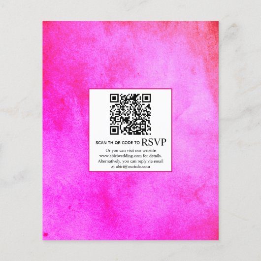 HAUSHALT Getrocknete Blume QR Magenta Hochzeit Ein (Rückseite)