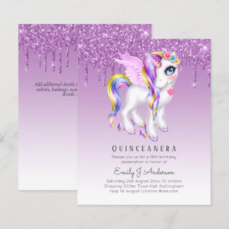 HAUSHALT Glitzer Quinceanera Unicorn Anicorn Flüge