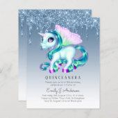 HAUSHALT Glitzer Quinceanera Unicorn Anicorn Flüge (Vorne/Hinten)
