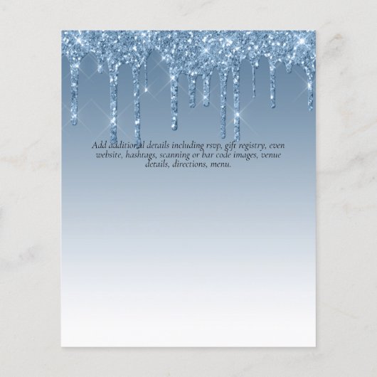 HAUSHALT Glitzer Quinceanera Unicorn Anicorn Flüge (Rückseite)