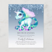HAUSHALT Glitzer Quinceanera Unicorn Anicorn Flüge (Vorderseite)