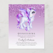 HAUSHALT Glitzer Quinceanera Unicorn Anicorn Flüge (Vorderseite)