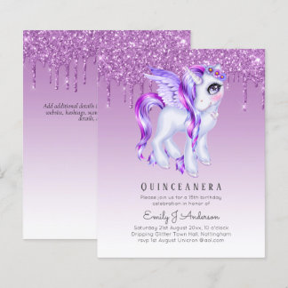 HAUSHALT Glitzer Quinceanera Unicorn Anicorn Flüge