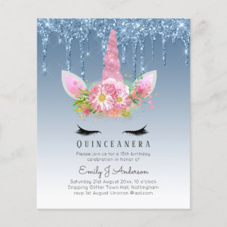 HAUSHALT Glitzer Quinceanera Unicorn Anicorn Flüge Flyer