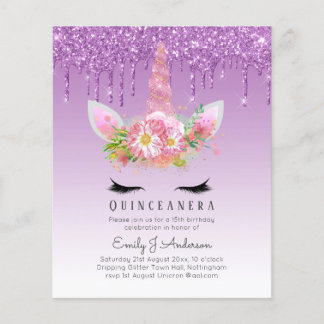 HAUSHALT Glitzer Quinceanera Unicorn Anicorn Flüge Flyer