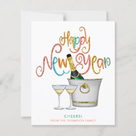 HAUSHALT Gold Glitzer Champagne Frohes Neues Jahr