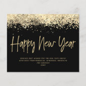 HAUSHALT Gold Glitzer Happy New Year Card (Vorderseite)