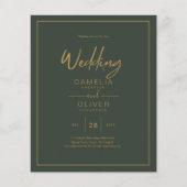 HAUSHALT Gold Text Script Elegante Moderne (Vorderseite)