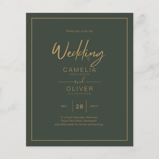 HAUSHALT Gold Text Script Elegante Moderne (Vorderseite)