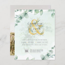 HAUSHALT Grüne FOTO Hochzeit Einladung QR CODE