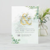 HAUSHALT Grüne FOTO Hochzeit Einladung QR CODE (Stehend Vorderseite)