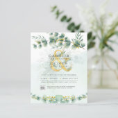 HAUSHALT Grüne FOTO Hochzeit Einladung QR CODE (Stehend Vorderseite)