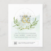 HAUSHALT Grüne FOTO Hochzeit Einladung QR CODE F (Vorderseite)