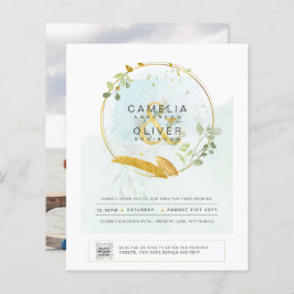 HAUSHALT Grüne FOTO Hochzeit Einladung QR CODE F