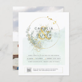 HAUSHALT Grüne FOTO Hochzeit Einladung QR CODE F