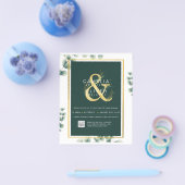 HAUSHALT Grüne FOTO Hochzeit Einladung QR CODE F Flyer (Einzeln)