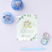 HAUSHALT Grüne FOTO Hochzeit Einladung QR CODE F Flyer (Einzeln)