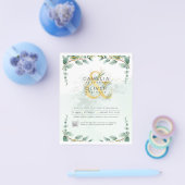 HAUSHALT Grüne FOTO Hochzeit Einladung QR CODE F Flyer (Einzeln)