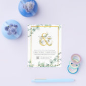 HAUSHALT Grüne FOTO Hochzeit Einladung QR CODE F Flyer (Einzeln)