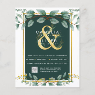 HAUSHALT Grüne FOTO Hochzeit Einladung QR CODE F Flyer