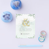 HAUSHALT Grüne FOTO Hochzeit Einladung QR CODE F Flyer (Einzeln)