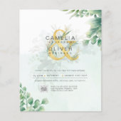 HAUSHALT Grüne FOTO Hochzeit Einladung QR CODE F Flyer (Vorne)