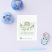 HAUSHALT Grüne FOTO Hochzeit Einladung QR CODE Flyer (Einzeln)