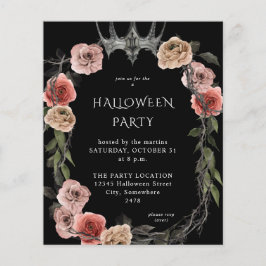 Haushalt Halloween Kronrosa Schwarzes Party Flyer