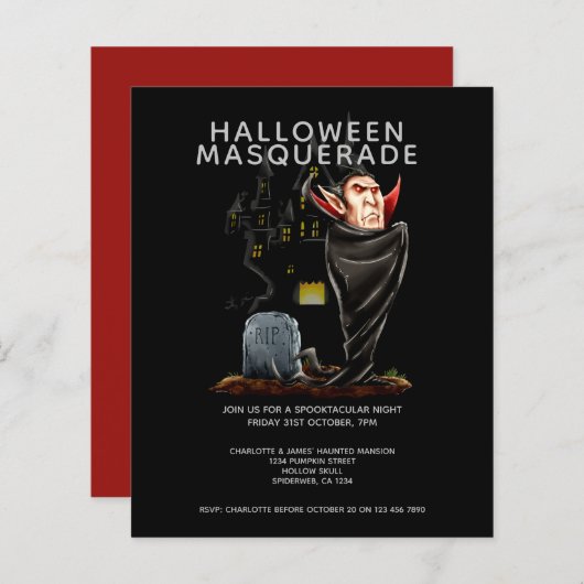 HAUSHALT Halloween Masquerade Count Dracula Grave (Vorne/Hinten)