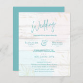 HAUSHALT Hochzeit Einladen Aquamarinen rosa Gold A (Vorne/Hinten)