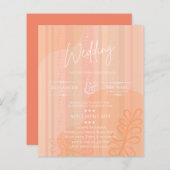 HAUSHALT Hochzeit Einladung Orangenpfirsich Abstra (Vorne/Hinten)