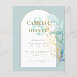 HAUSHALT-Hochzeit mit Gold-Leaf-Goldleder-Glas Flyer