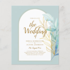 HAUSHALT-Hochzeit mit Gold-Leaf-Goldleder-Glas Flyer
