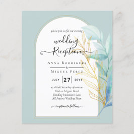 HAUSHALT-Hochzeit mit Gold-Leaf-Goldleder-Glas Flyer