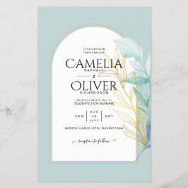 HAUSHALT-Hochzeit mit Gold-Leaf-Goldleder-Glas Flyer