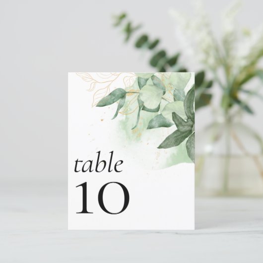 HAUSHALT Hochzeitsempfang Grüne Tischnummer (Stehend Vorderseite)