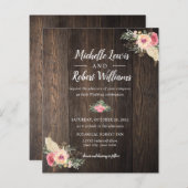 HAUSHALT Hübsche Holzstruktur Rosa Blumenzehen (Vorne/Hinten)